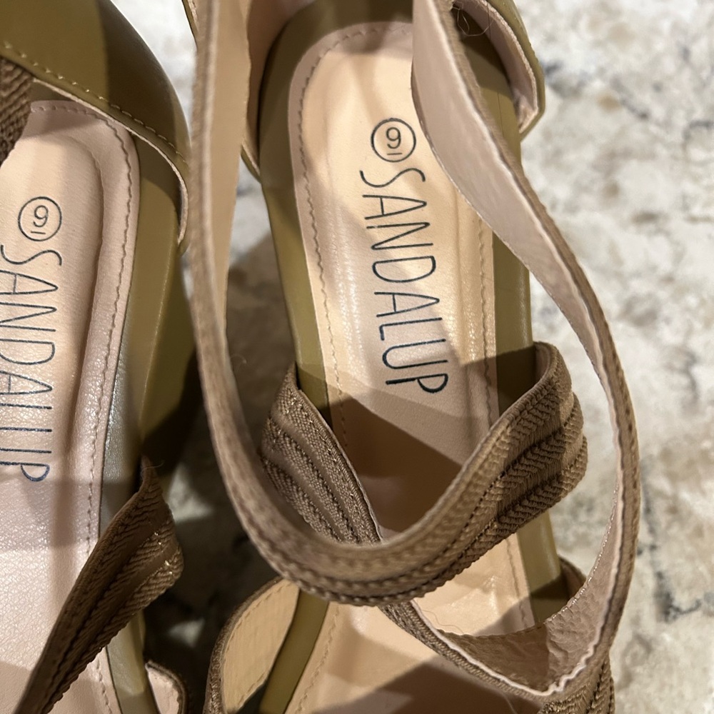 Sandal Up Women's Tan Strappy Heels - Picture 3 of 4